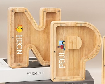 Personalized Piggy Bank, Kids Bank, Money Box, Custom Piggy Bank Gift for Kids, Name Piggy Bank, Wooden Cash Box, Birthday Gift for Children