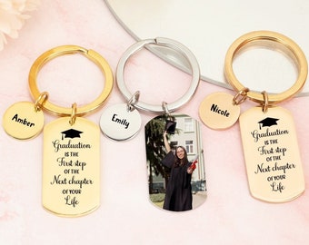 Personalized Graduation Keychain, Graduation Gift for Her, Gift for Him, Class of 2024 Keychains, Bulk Graduation Gift for 2024, Grad Gifts