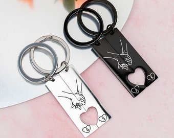 Custom Couple Keychain, Personalized Gift For Boyfriend Girlfriend ,Matching Keychains ,Anniversary Gifts for Boyfriend Gifts,Birthday Gift