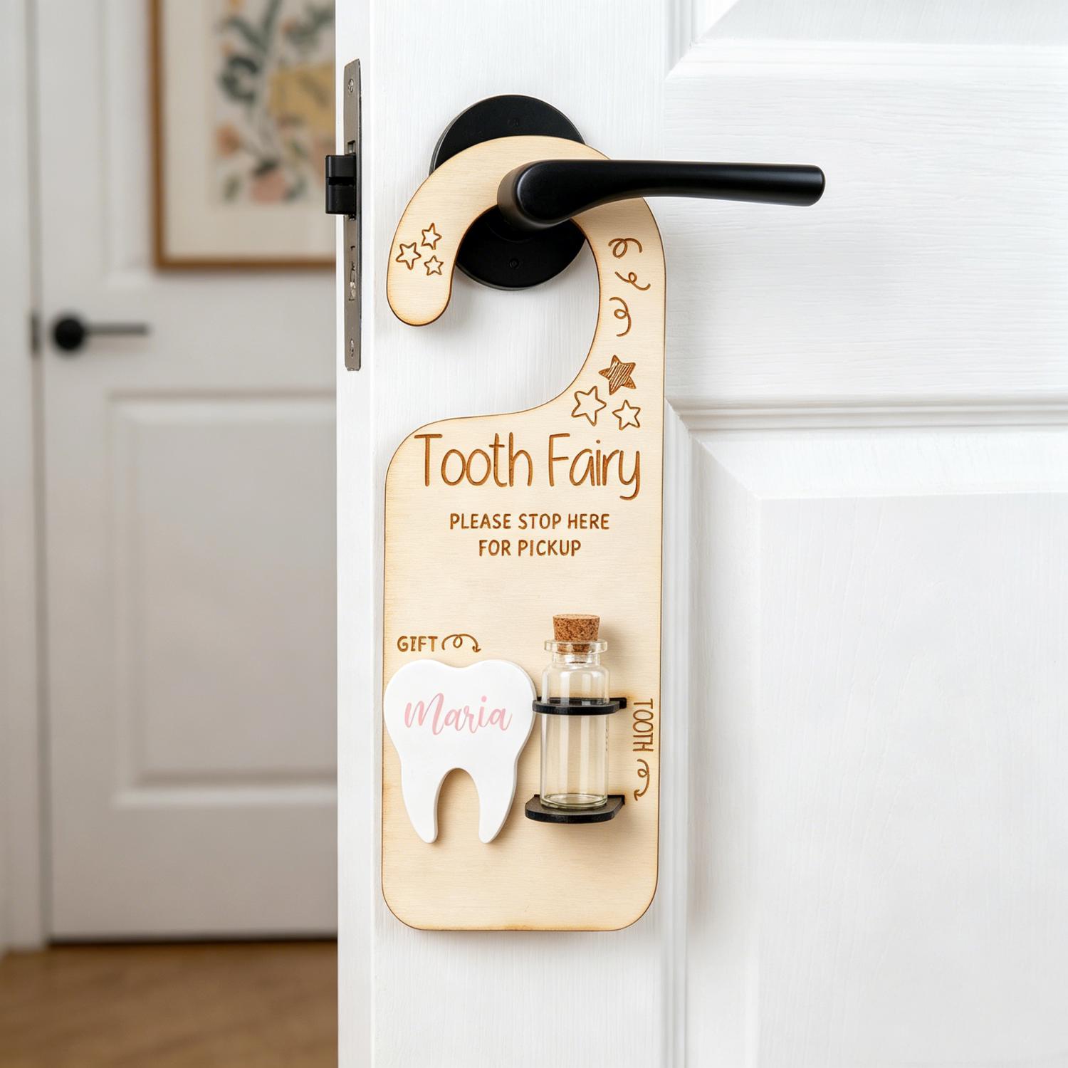 Personalized Tooth Fairy Door Hanger, Tooth Fairy Pick up and Drop Off ...