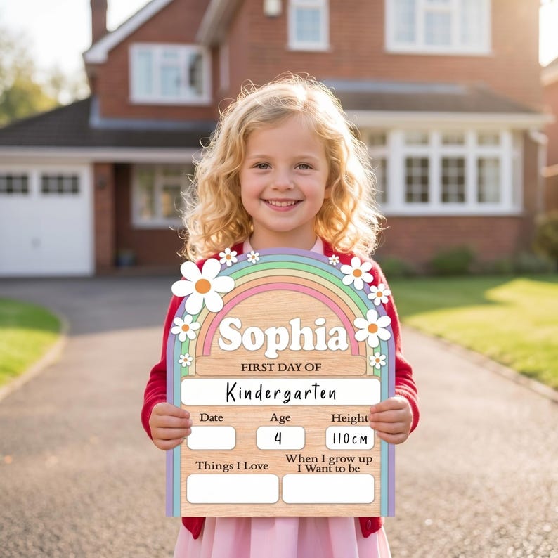 First Day of School Sign, Last Day of School Board, First Day of Kindergarten Sign, Back to School Sign, First & Last Day School Photo props Bild 1