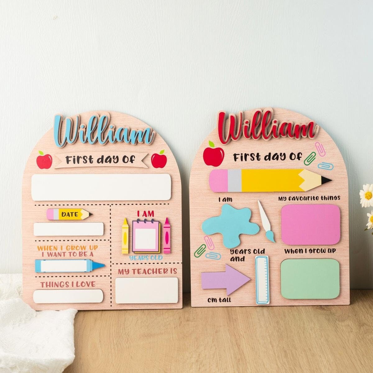 First Day of School Sign, Last Day of School Sign, Back to School Sign, Kindergarten Wooden School Board for Kids, Back to School Photo Prop