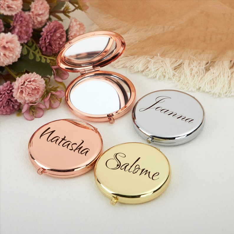 Personalized Compact Mirror,Makeup Pocket,Gift for Mom from Daughter,Mother of the Bride Gift,Mother of Groom,Wedding Bridesmaid Gifts image 5