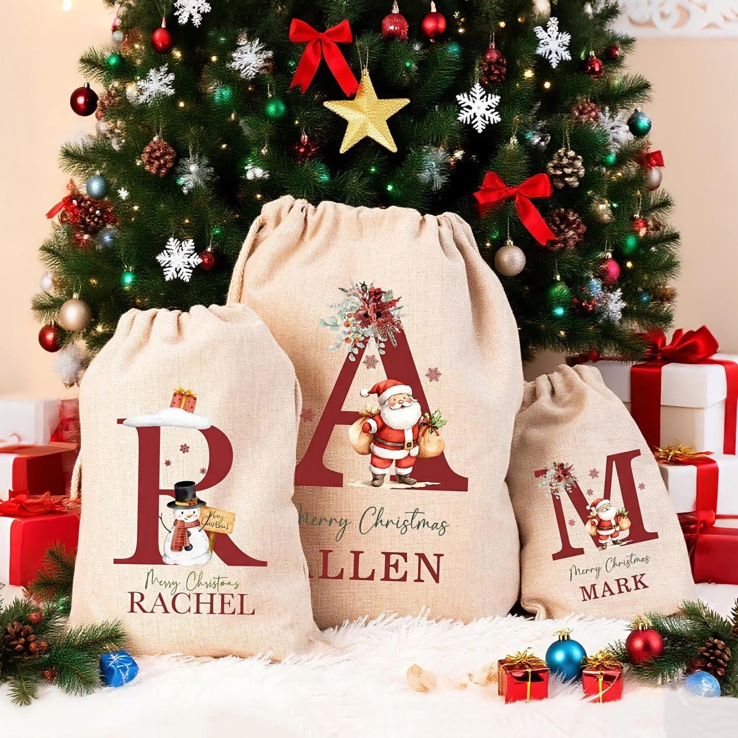 【もうすぐクリスマス】お名前Ryoの方　クリスマスストッキングとホルダーのセット クリスマスソックス - Etsy 日本