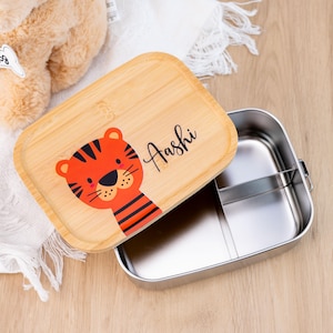 Boîte à lunch personnalisée pour enfants, cadeau de rentrée scolaire, boîte à lunch personnalisée pour enfants, boîte à lunch avec nom de bébé, boîte à collation, boîte à lunch en acier inoxydable