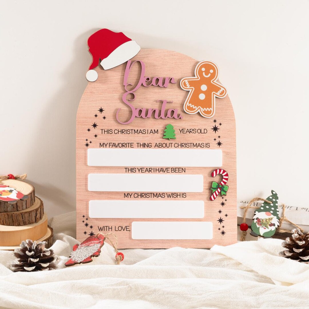 Dear Santa Board, Letter to Santa Board, Kids Christmas List Sign, Kids ...