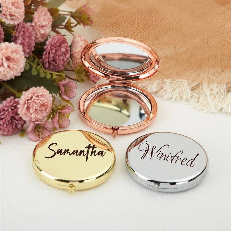 Personalized Compact Mirror,Makeup Pocket,Gift for Mom from Daughter,Mother of the Bride Gift,Mother of Groom,Wedding Bridesmaid Gifts image 3