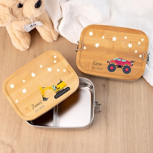 Boîte à lunch gravée, boîte à lunch pour la maternelle, boîte à lunch personnalisée avec nom d'enfant d'âge préscolaire, boîte à lunch personnalisée avec nom, boîte à lunch pour la rentrée scolaire, boîte à lunch