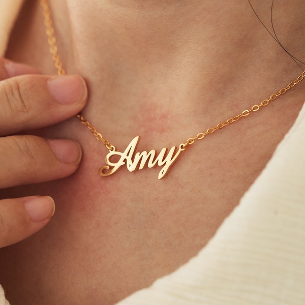 Personalized Minimalist Name Necklace,Custom Sterling Silver Name Necklace,Custom Name Jewelry,Gift For Her,Birthday Gift,Christmas Gift