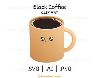 Coffee Mug SVG PNG and Adobe Illustrator | For Commercial Use | Black Coffee Clip Art | Coffee Cup | Coffee Mug Mockup