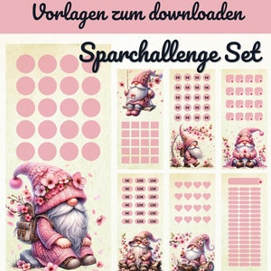 Savings challenge set A6 | Envelope method for saving | Templates A6 budget binder | Budget templates A6 pockets | Achieve savings goals | Save money