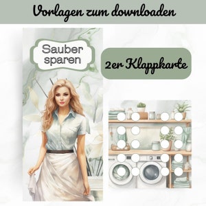 Sparvorlage Haushalt - Wäsche waschen  | digital download | Budgetvorlage A6 | Vorlage A6 Zipper Format | Umschlagmethode | Geld sparen