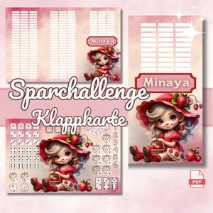Minaya Sparchallenge Klappkarte | A6 Vorlage Budget Challenge |  digital download | Budget | Sparvorlage Budget Binder | Umschlagmethode