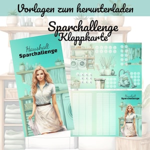 Haushalt Sparchallenge Klappkarte A6 – Vorlage zum Ausdrucken | Umschlagmethode |  A6 Budget Binder Vorlagen