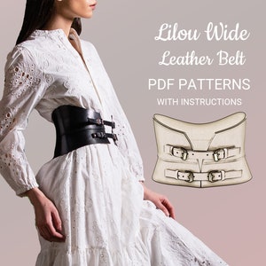Digital Pattern Corset PDF,  Women Leather Wide Belt, Leather Clothes, Hourglass Waist, Wasp Waist, Buckle, all 10 Sizes, Fashionable, DIY
