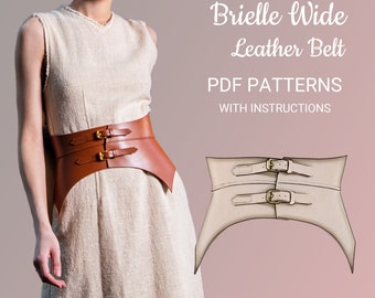 Digital Pattern Corset PDF,  Women Leather Wide Belt, Leather Clothes, Hourglass Waist, all 10 Sizes, Fashionable, DIY