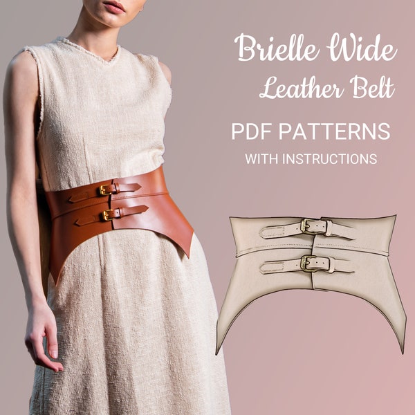 Digital Pattern Corset PDF,  Women Leather Wide Belt, Leather Clothes, Hourglass Waist, all 10 Sizes, Fashionable, DIY