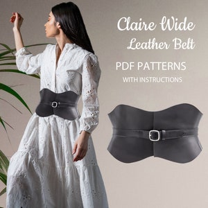 Digital Pattern Corset PDF,  Women Leather Wide Belt, Leather Clothes, Hourglass Waist, Wasp Waist, all 10 Sizes, Fashionable Strap 2, DIY