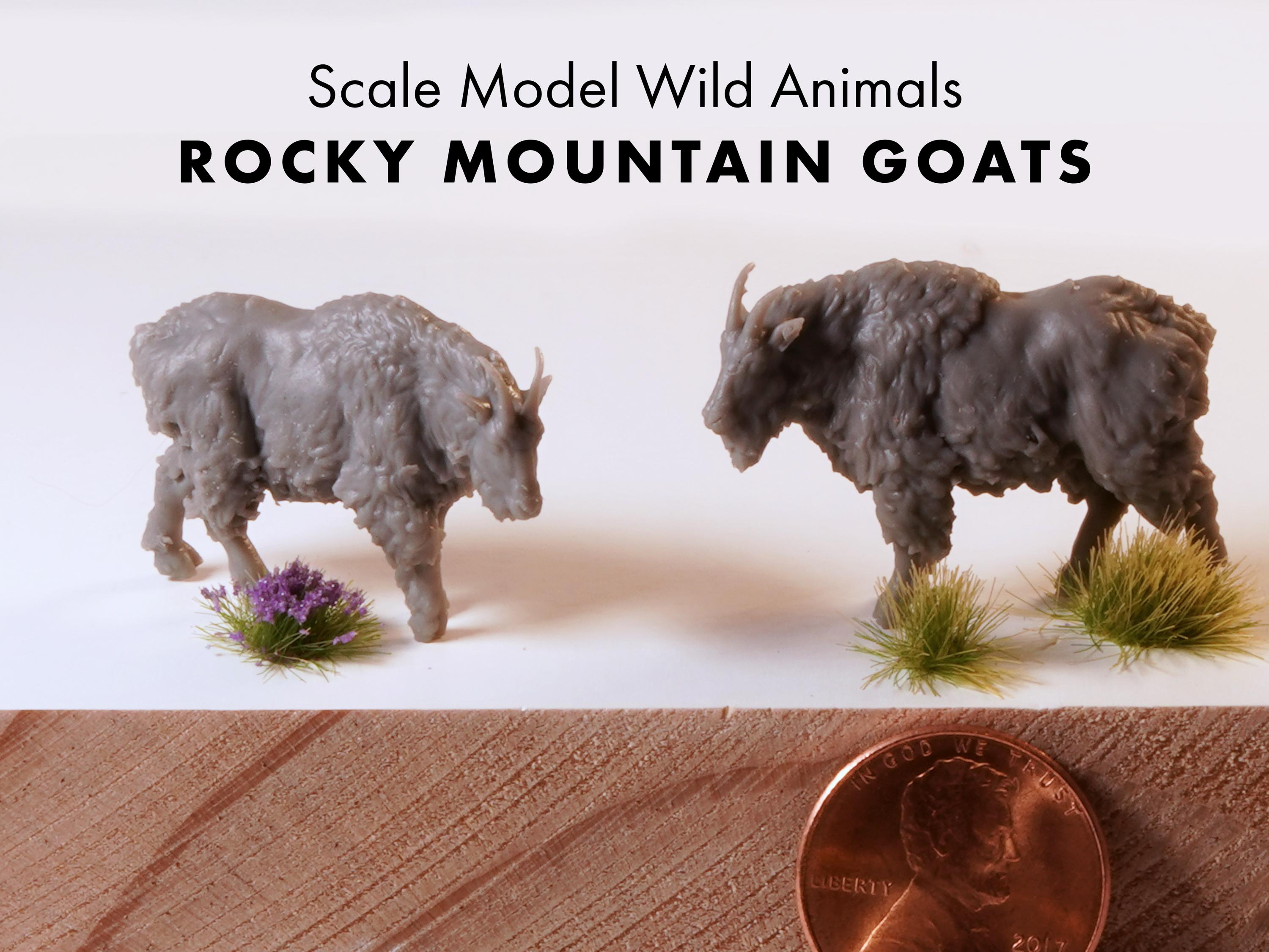 Rocky Mountain Goats • 1:48 • O Scale Model Railroad Animal