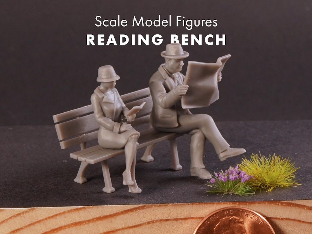 Reading Bench • 1:48 • O Scale Model Railroad (2 Figures & Bench) - Etsy