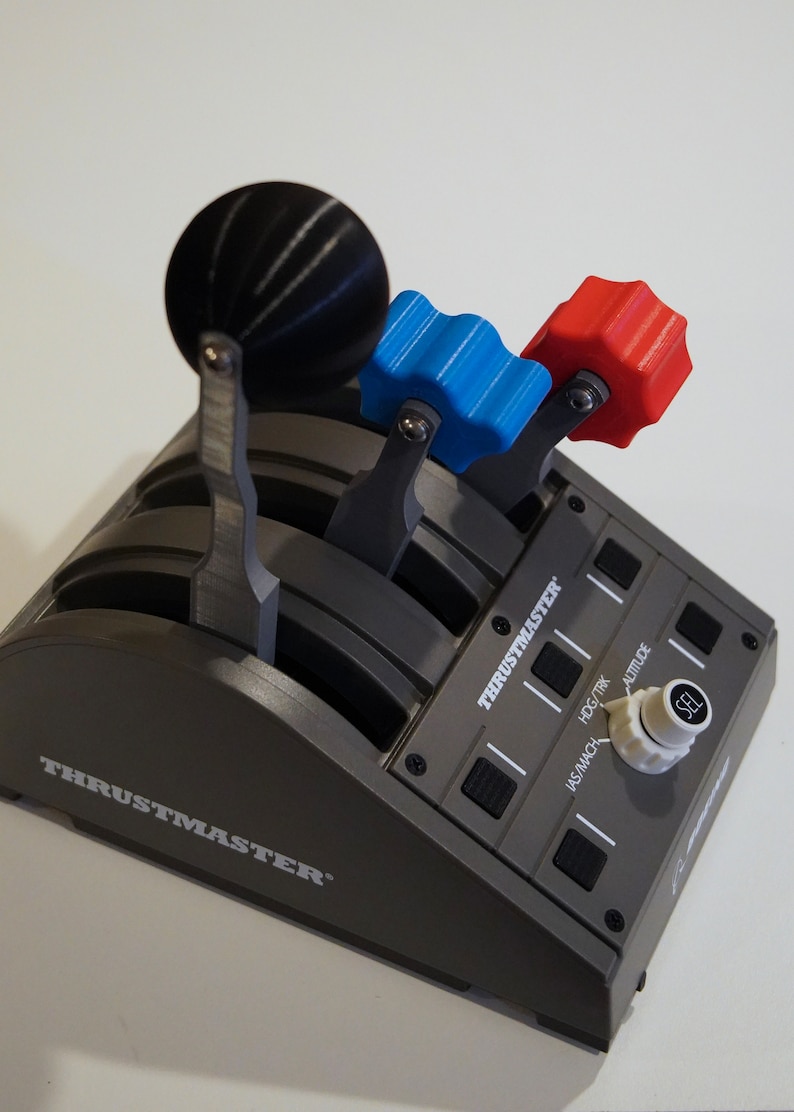 General Aviation Throttle, Prop, and Mixture Levers for Thrustmaster