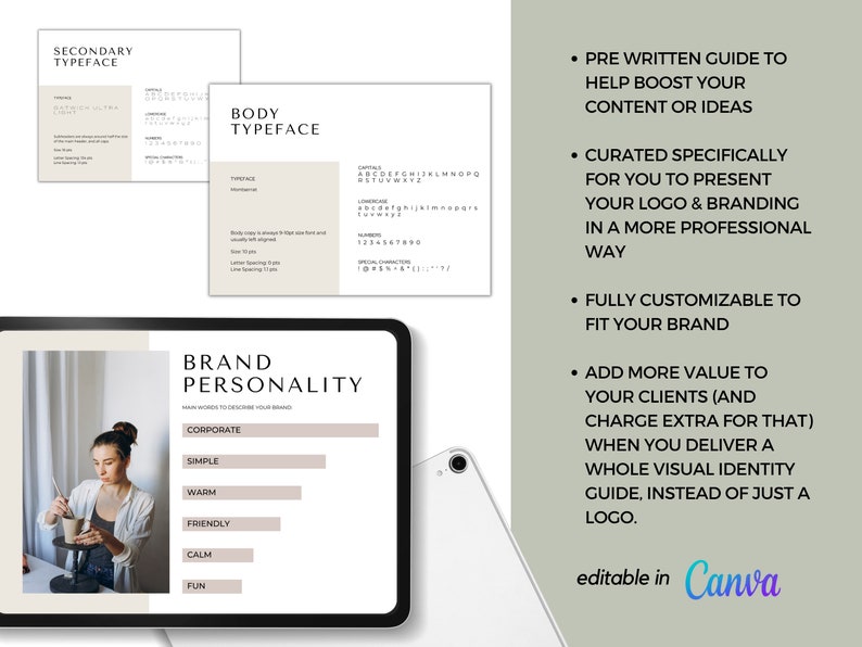 Brand Guideline Templates for CANVA / CANVA Branding Templates / Logo