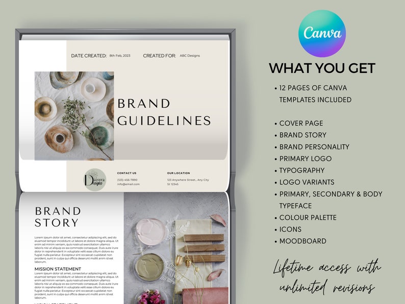 Brand Guideline Templates for CANVA / CANVA Branding Templates / Logo