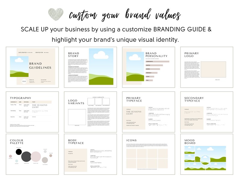 Brand Guideline Templates for CANVA / CANVA Branding Templates / Logo
