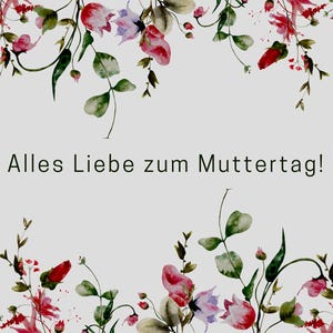 Postkarte Alles Liebe zum Muttertag! mit Blumenranken 2er Set