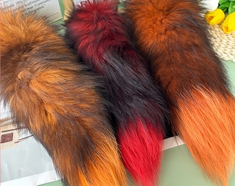 1pcs 15.5&quot; Fox Tail/ Furry Tail Keychain/Therian Tail/Red Fox Tail/Wolf Tail/Fur Bag Charm/Faux Fur/Handmade Animal Tails/Cosplay/Party