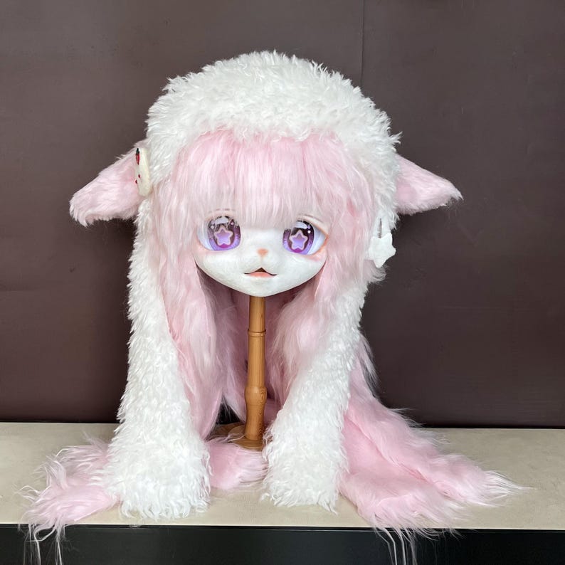 Handmade Kawaii Sheep Fursuit Head With Detachable Pacifier. Perfect ...