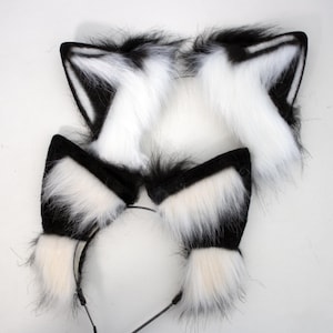 Realistic Dog Ears Headband | Fluffy Husky Ears for Cosplay | Faux Fur Animal Ear Hairband | Handmade Adjustable Festival Carnival accessory