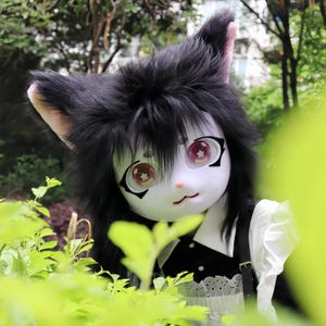 Furry Mask Head Cat/Halloween Costume/Unique Christmas Gift/Kig Kemono Mask Dog/Furry Fursuit Mask/Furry Stuff/Fursiut Head/Halloween Party