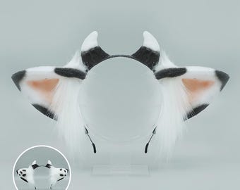 Handmade Cow Ears,Cow Ears Cosplay,Halloween Cosplay Costume Party Faux Furs Animal Furry Ear,Plush Animal Ear Cosplay,Gift for Daughter