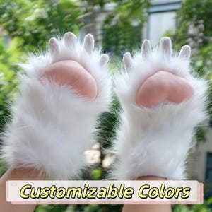 Custom Furry Fursuit Paws｜Handmade Paws｜Cat Fox Wolf Paws Furry faux｜Kig Paws｜Cosplay Furry Gloves Gift For Kids and Adult | Halloween Gift