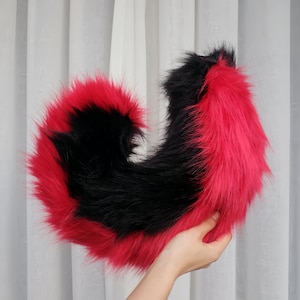 Furry Ears and Tail set DOG PUPPY WOLF/Halloween Furry/Halloween costume/Cosplay Ears and Tail/Red Fur Ears Headband/Therian Tail