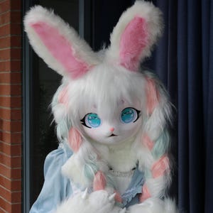 RABBIT  Fursuit Head/Furry Mask/Kigurumi mask/Therian Mask/Fursiut Head/Furry Head/Fursuit Premade/Christmas Gift/Halloween Costume/Gift