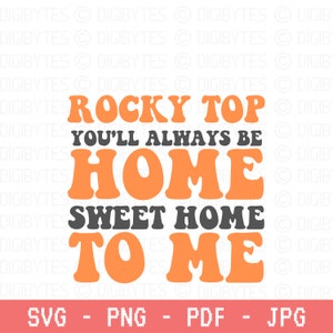 Rocky Top SVG, Tennessee voetbal, Cricut gesneden bestand, silhouet, sublimatie