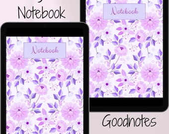 Libreta vintage floral: diseño morado pastel de ensueño - Impresión digital