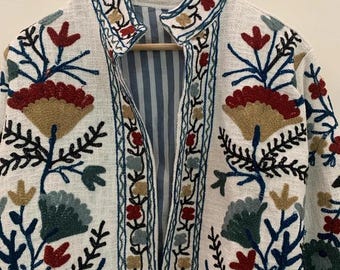 スザニ刺繍ジャケット、ハンドメイドコットンジャケット、冬用