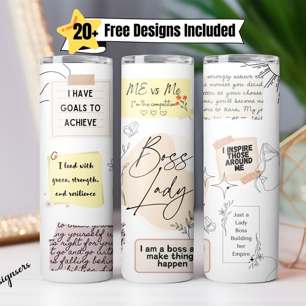 Boss Lady Affirmations Tumbler Sublimation Design Png, Black Girl Boss Lady Tumbler, Butterfly Tumbler Png, Boss Sublimation Design,