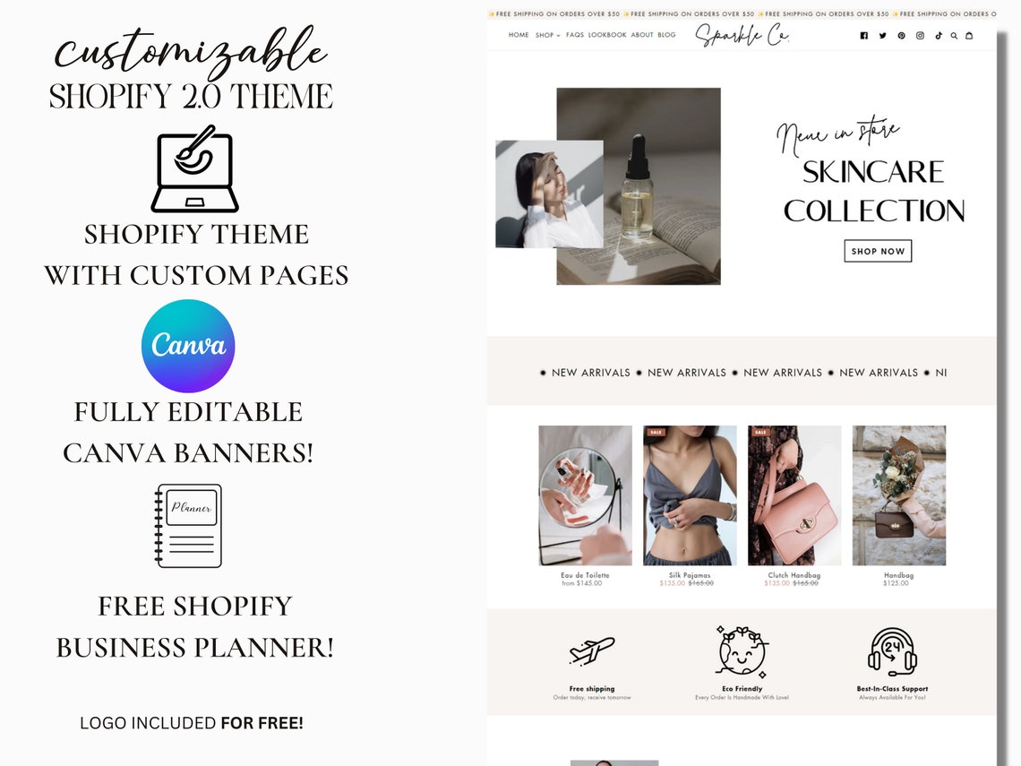 Easy Shopify Theme Template Minimal Website Shopify Design Etsy