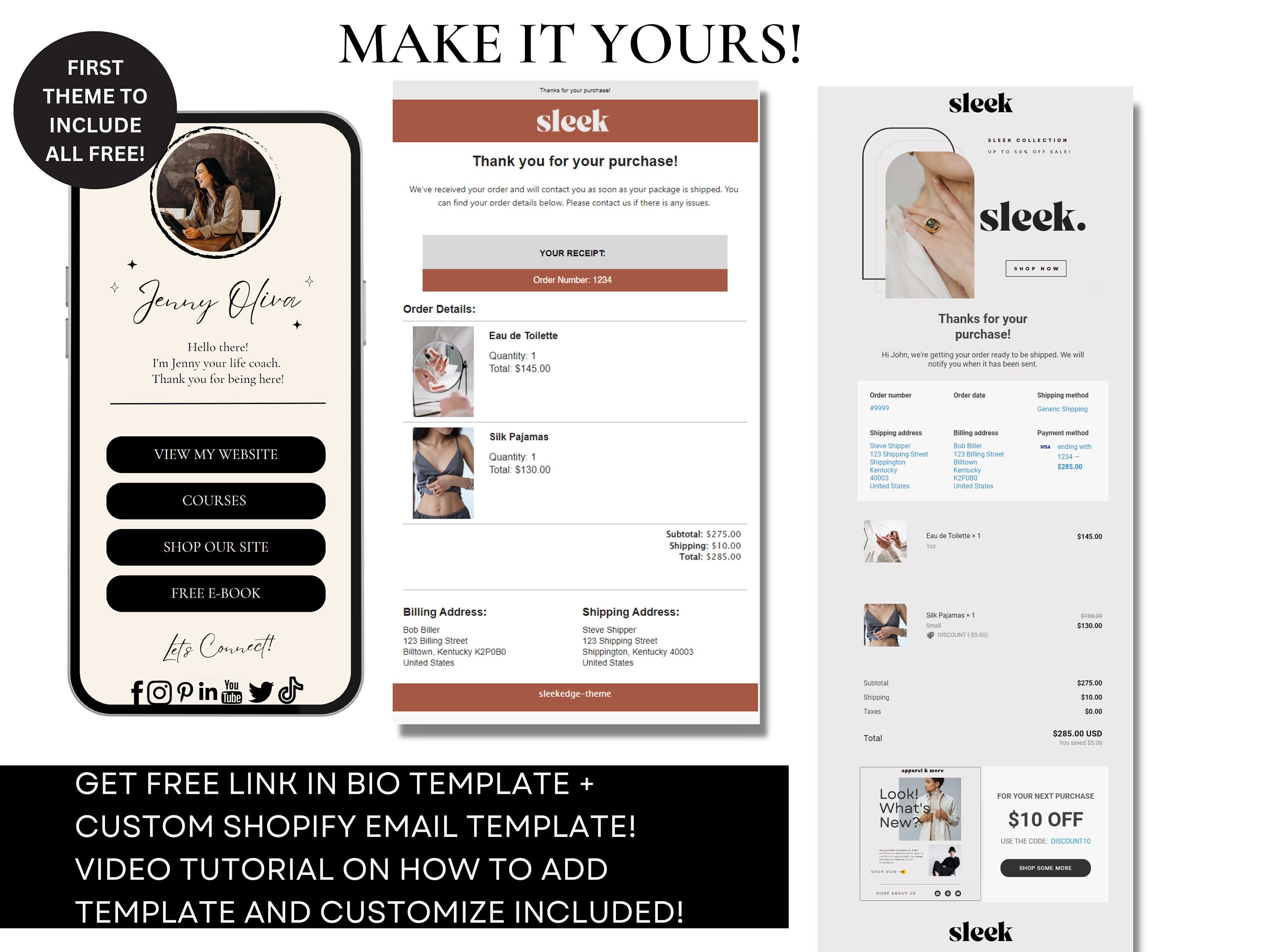 Sleek Easy Shopify Theme Template, Minimal Website Shopify Design ...