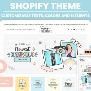 White Shopify Theme Template,Pastel Shopify Boutique theme with canva banners,Neutral Website,Shopify Banner Template with Shopify Planner
