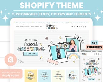 White Shopify Theme Template,Pastel Shopify Boutique theme with canva banners,Neutral Website,Shopify Banner Template with Shopify Planner