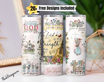 Vaso de afirmación cristiana bíblica Png, Vaso de afirmación estética boho png,Envoltura de vaso de mariposa religiosa,Afirmación positiva badass