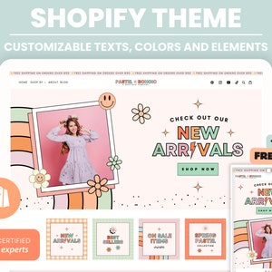 Shopkette Theme Template, rosa Shopware Boutique Theme mit Canva Bannern, Neutral Website, Shopkette Banner Template mit Shopware Planner
