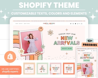 Shopify Theme Template, pink shopify Shopify Boutique theme with canva banners, Neutral Website,Shopify Banner Template with Shopify Planner