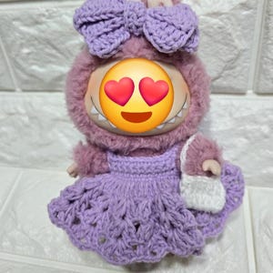 Pattern: Labubu crochet dress pattern doll dress step by step photos easy crochet