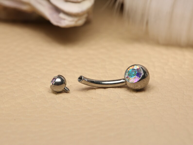 Glitter Navel Ring 10mm Abdominal Piercing Navel Piercing Ring Double